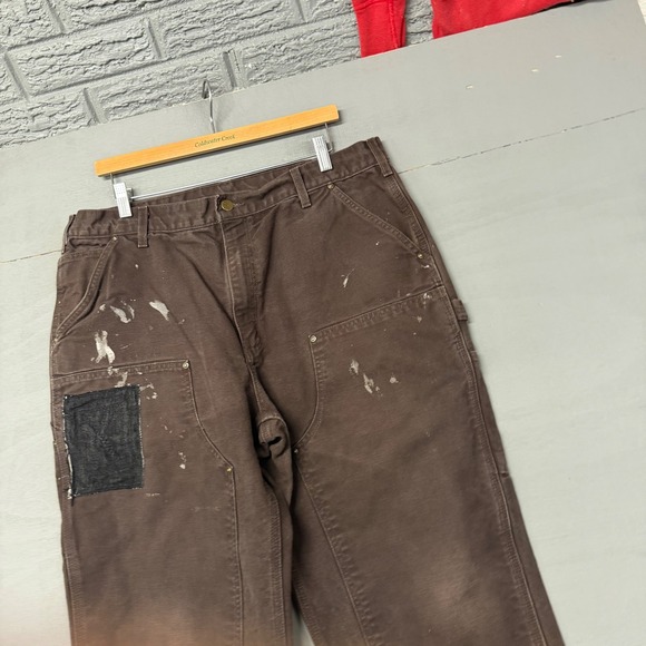 Carhartt Other - Carhartt B01 Double Knee Work Pants Brown Duck Canvas Made in USA 38x30 Distres